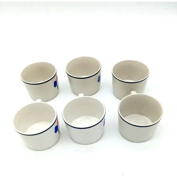 Vintage 1985 Newcor Japan Tulip Time Stoneware Coffee Tea Cups Lot of 6 - Picture 5 of 7